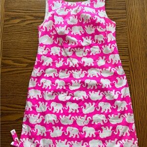 Lilly Pulitzer Sleeveless Pink and White Elephant Mini Dress Zip Lined Size 0